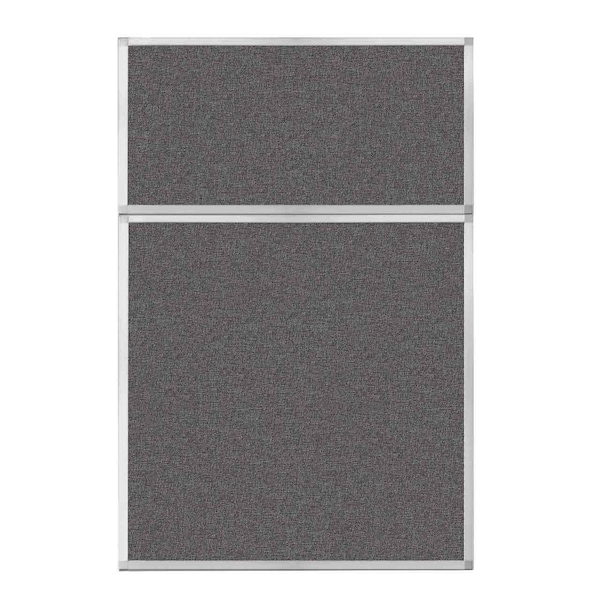 Hush Panel Configurable Cubicle Partition 4' x 6' Charcoal Gray Fabric